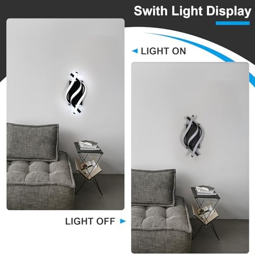 DELIPOP Wall Sconces, Spiral Modern LED Wall Sconce Lighting, 21W 6500K Cool - Image 5