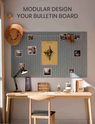 Fluxynara 36" x 24" Large Felt Bulletin Board，Slate Gray - Image 6