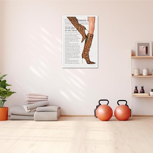 Trendy Newspaper Canvas Wall Art Trendy Leopard Room Decor Fashion Leopard - Image 7