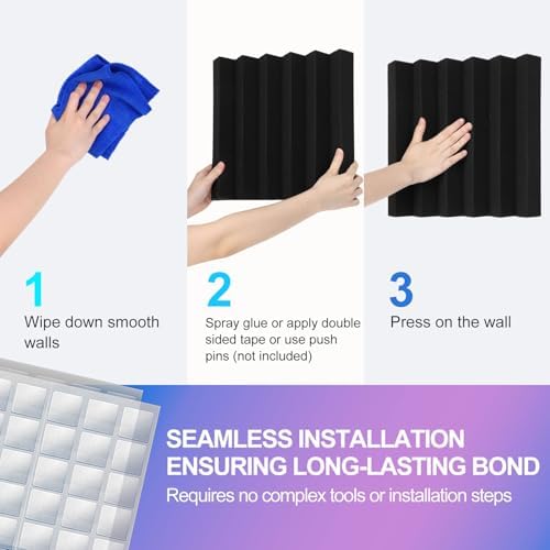 JBER 24 Pack Acoustic Panels Studio Foam Wedges Soundproof Padding - Image 5
