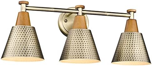 FEMILA Antique Gold Bathroom Vanity Light, 3-Lights Industrial Modern Wall by FEMILA