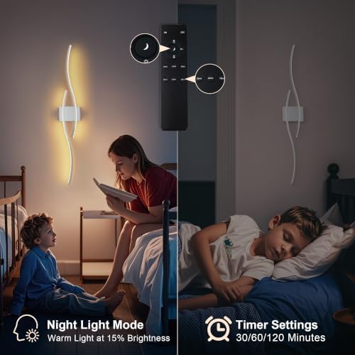 KARTOOSH Wireless Wall Sconces Set of 2, Dimmable LED Sconce - Image 5