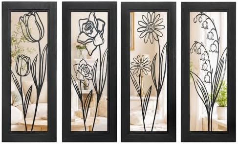 ZEXUIRU 4 Set Rustic Wall Mirrors by ZEXUIRU