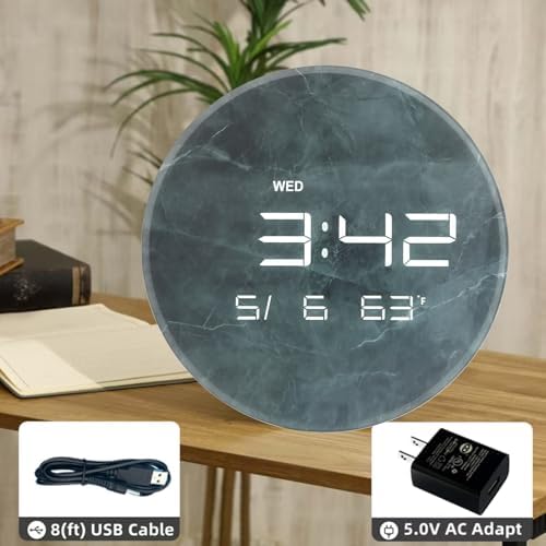 Nbdeal Digital Wall Clock with LED Display, Automatic Dimming, 12/24hr Format - Image 2