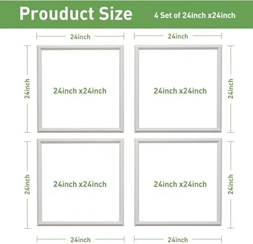 Peel and Stick Wall Molding, 4 Set 24" x 24" Pre Cut Wainscoting Panels - Image 2