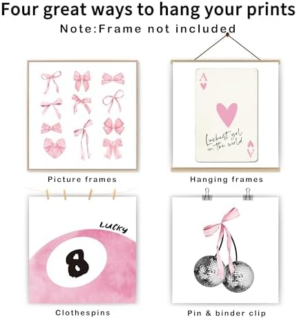 okaxscm Pink Coquette Trendy Preppy Wall Art Prints Set of 4, Coquette Room - Image 2