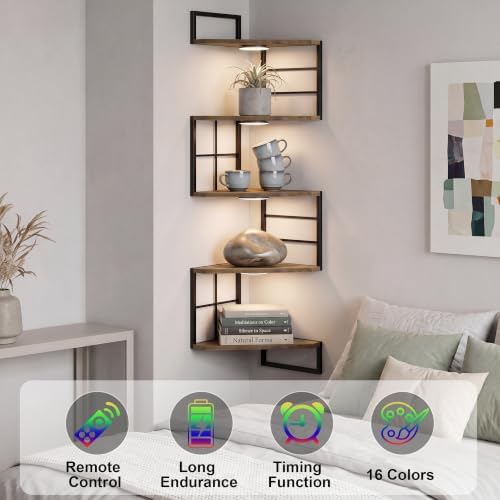 Corner Floating Shelves with Lights - Image 7