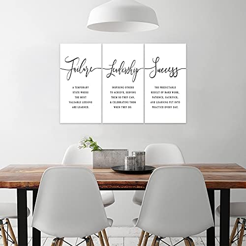 3 Piece Inspirational Canvas Wall Art, Quotes Motivational Mindset Print - Image 3