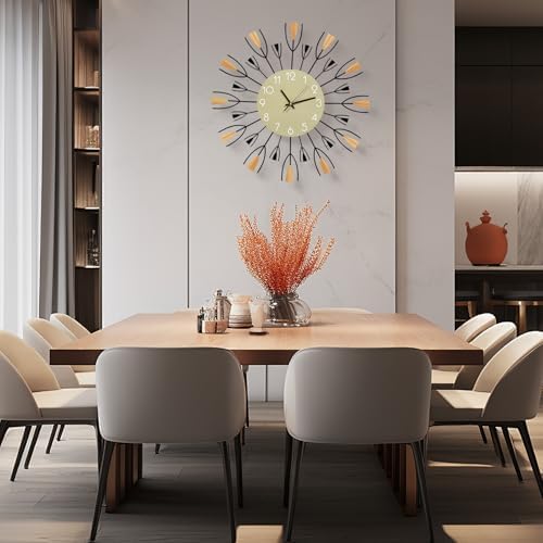 24 Inch Large Modern Mid Century Sunburst Wall Clock - Image 4