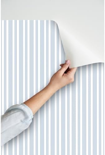 Spoonflower Pale Stripe Nursery Peel and Stick Removable Wallpaper - Image 3