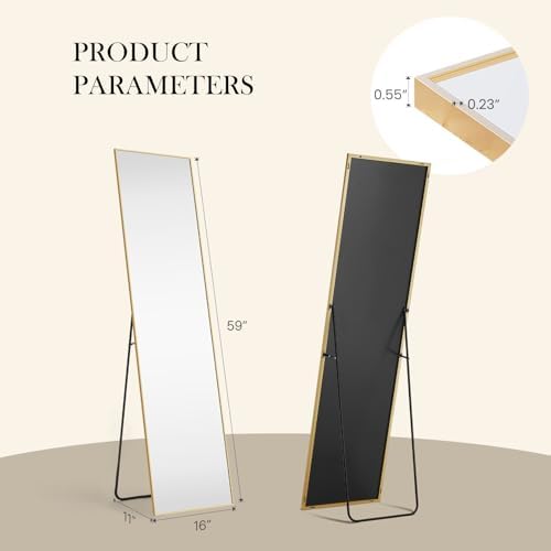 NEWBULIG Full Length Floor Mirror, Body Standing Wall Mirror - Image 2