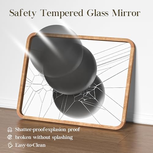 36"x24" Wood Bathroom Mirror - Image 3