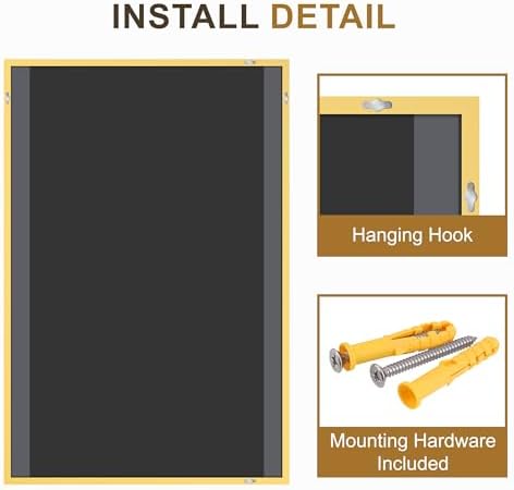 Bathroom Vanity Mirror for Over Sink, 60x30 Inch Matte Gold Mirror - Image 7