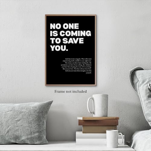 No One Is Coming To Save You Motivational Canvas Wall Art, Empowering - Image 4