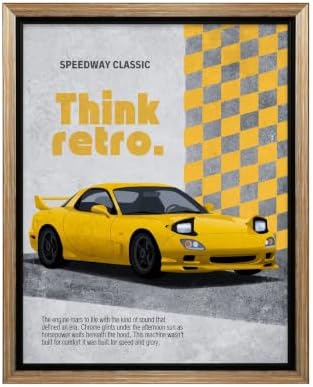 InkFlow Posters Retro Sports Car Canvas Poster by InkFlowPosters