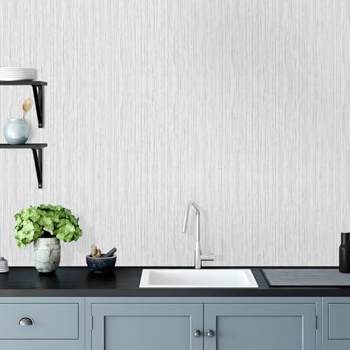 Grasscloth Wallpaper Textured 16in X 472in Grey Fabric Contact Paper - Image 6