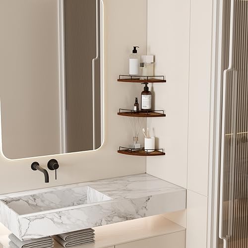 HORLIMER 3 Pack Floating Corner Shelf Wall Mount - Image 5