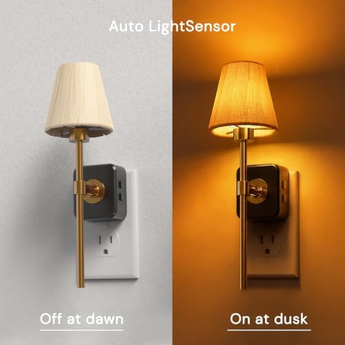 L LOHAS LED Night Lights Plug into Wall, Pleated Fabric Cover Night Light - Image 2