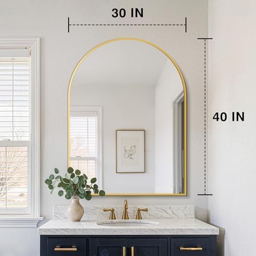 FICTOR 30" x 40" Arched Bathroom Vanity Mirror - Image 2