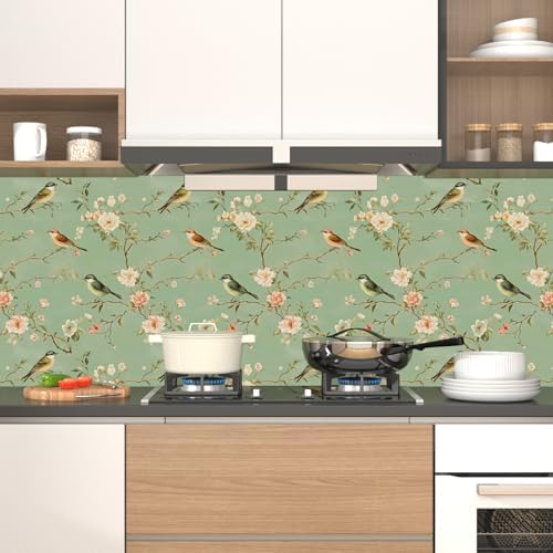 Laatse Vintage Floral Bird Wallpaper Peel and Stick 17.5" × 118" - Image 4