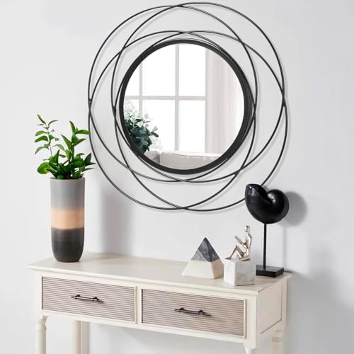 Round Black Mirror 24" for Living Room Wall Decor, Decorative Vanity Mirror - Image 5