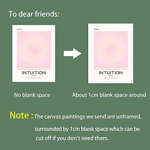 3 Piece Pink Gradient Aura Spiritual Canvas Wall Art Trippy Positive - Image 2