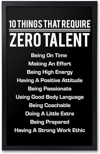 10 Things That Require Zero Talent Wall Art, Framed Print by AmericanLuxuryGifts