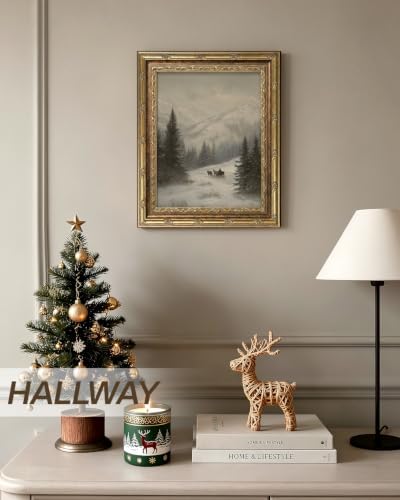 InSimSea Vintage Santa Christmas Wall Art, Winter Landscape, 13x16 Inch - Image 3