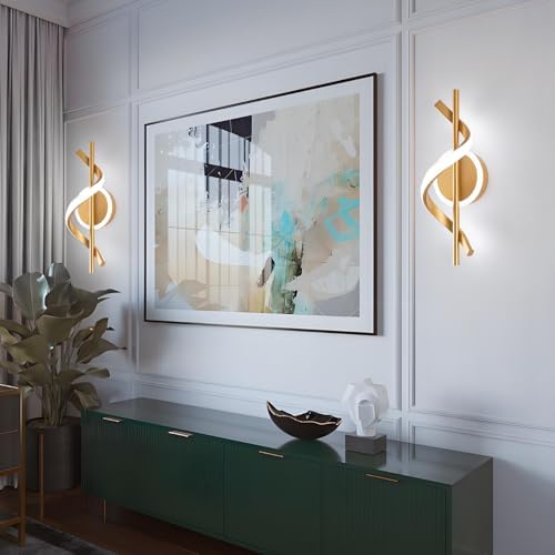 EIDISUNY 2 Pack LED Wall Sconces Indoor, 12W LED Wall Mount Lights, Modern - Image 3