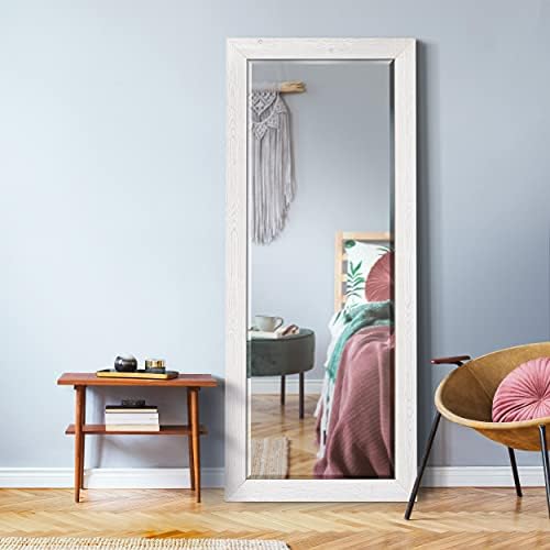 Renditions Gallery Full Length Mirror Brite White Wood Framed Full Body Rustic - Image 4