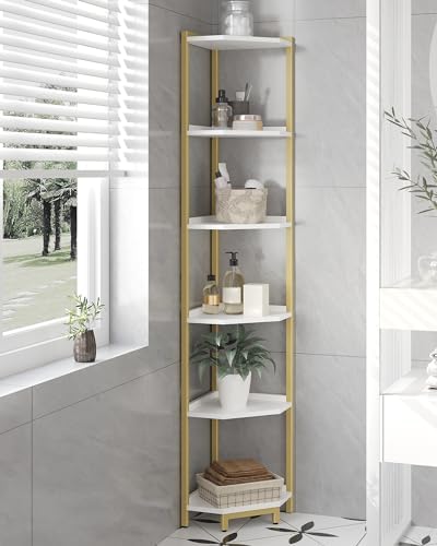 Hzuaneri Corner Shelf Stand 6-Tier Corner Bookshelf Storage Standing Shelf - Image 5