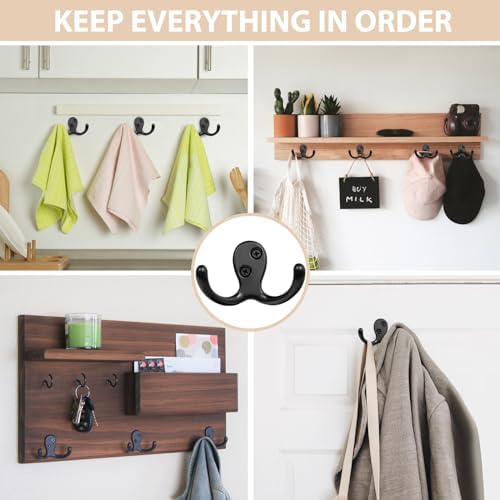 Homanu 180 Pack Coat Hooks, Heavy Duty Double Prong Coat Hooks Wall Mounted - Image 2