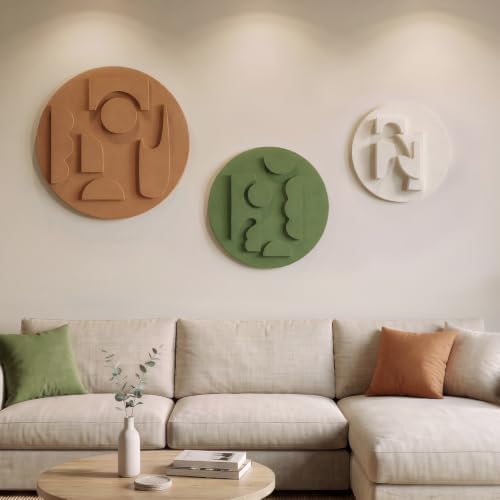 3D Textured Round Modern Abstract Boho Wall Art by Cuspin