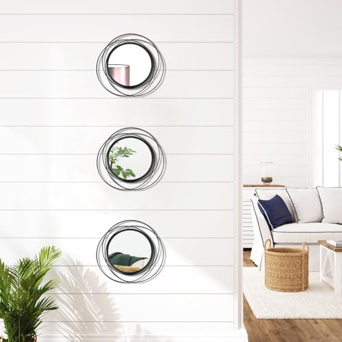 3 Set Sunburst Round Mirrors for Wall Decor Bedroom Bathroom - Image 4