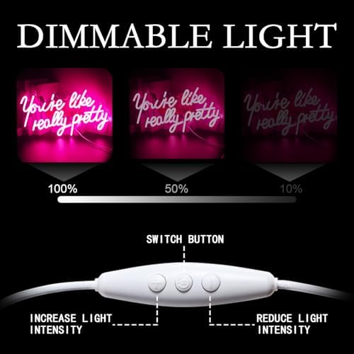 Lucunstar You're Like Really Pretty Neon Sign Led Sign Pink Led Neon Light - Image 5