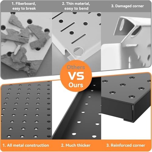 WALMANN 4 PCS 12x24 in Pegboard Panels, 24x48 in Wall Tools Pegboard - Image 5