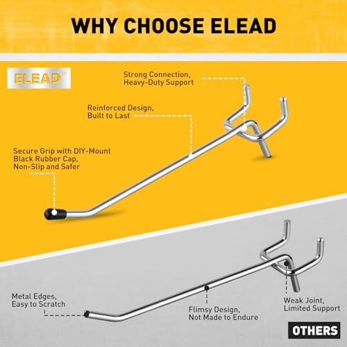 ELEAD 55-Piece 4 Inch Pegboard Hooks, Heavy Duty Peg Board Organizer Accessories - Image 3