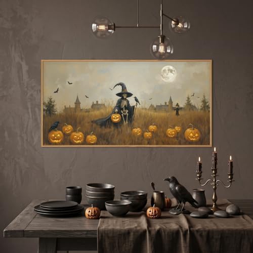 Celestdeco Halloween Ghost Reaper Framed Canvas Wall Art Set-40×20"×1 - Image 3