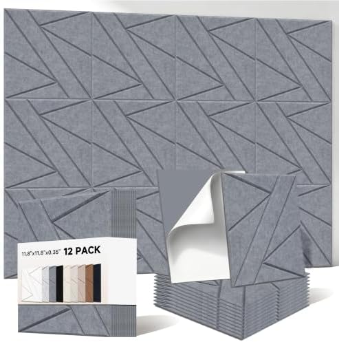 Acoustic Panels, 12 Pack Sound Proof Foam Panels by AUTORIFIC