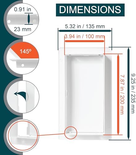 4" x 8" White Plastic Access Panel. Service Shaft Door Panel. Plumbing - Image 2