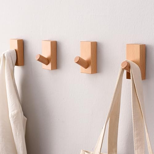 QUELLANCE Wood Coat Hooks Wall Mounted by WelcometoQuellance