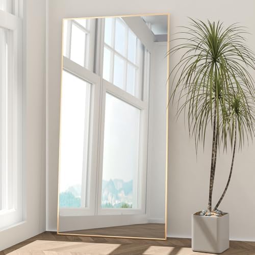 Full Length Mirror 71"x25" Floor Mirror Large Gold Mirror Body Rectangle Mirror by NEUWEABY