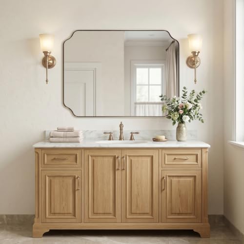 ANDY STAR 30"x40" Champagne Bronze Scalloped Mirror by ANDYSTAR