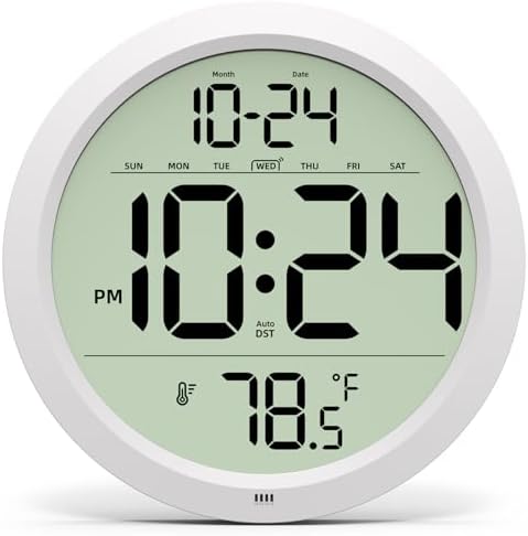 Digital Wall Clock Battery-Operated, 8 Inch Small Decorative Modern Wall Clock by DigitalClocks