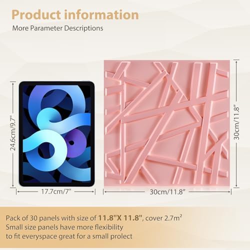 Heikki 30 Pack 3D Wall Panel for Interior Wall Décor, PVC Flower Textured Wall - Image 4