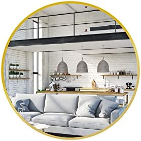 Delma 26 Inch Gold Round Circle Mirror - Image 6