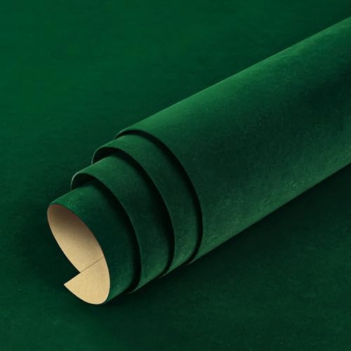 15.8"x237" Premium Luxury Green Velvet Drawer Liner Soft Velvet Fabric by iPastePeelandStickWallpaper