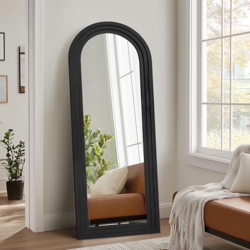 58x22 Arched Full Length Mirror, Solid Wood 3 Layer Frame - Image 5