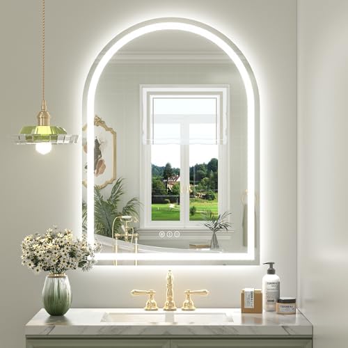 30x42 Inch Arched LED Bathroom Mirror by CHARMOR