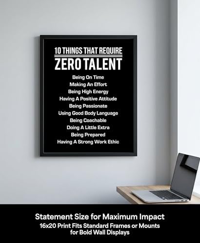 10 Things That Require Zero Talent Wall Art, Motivational Print - Image 3